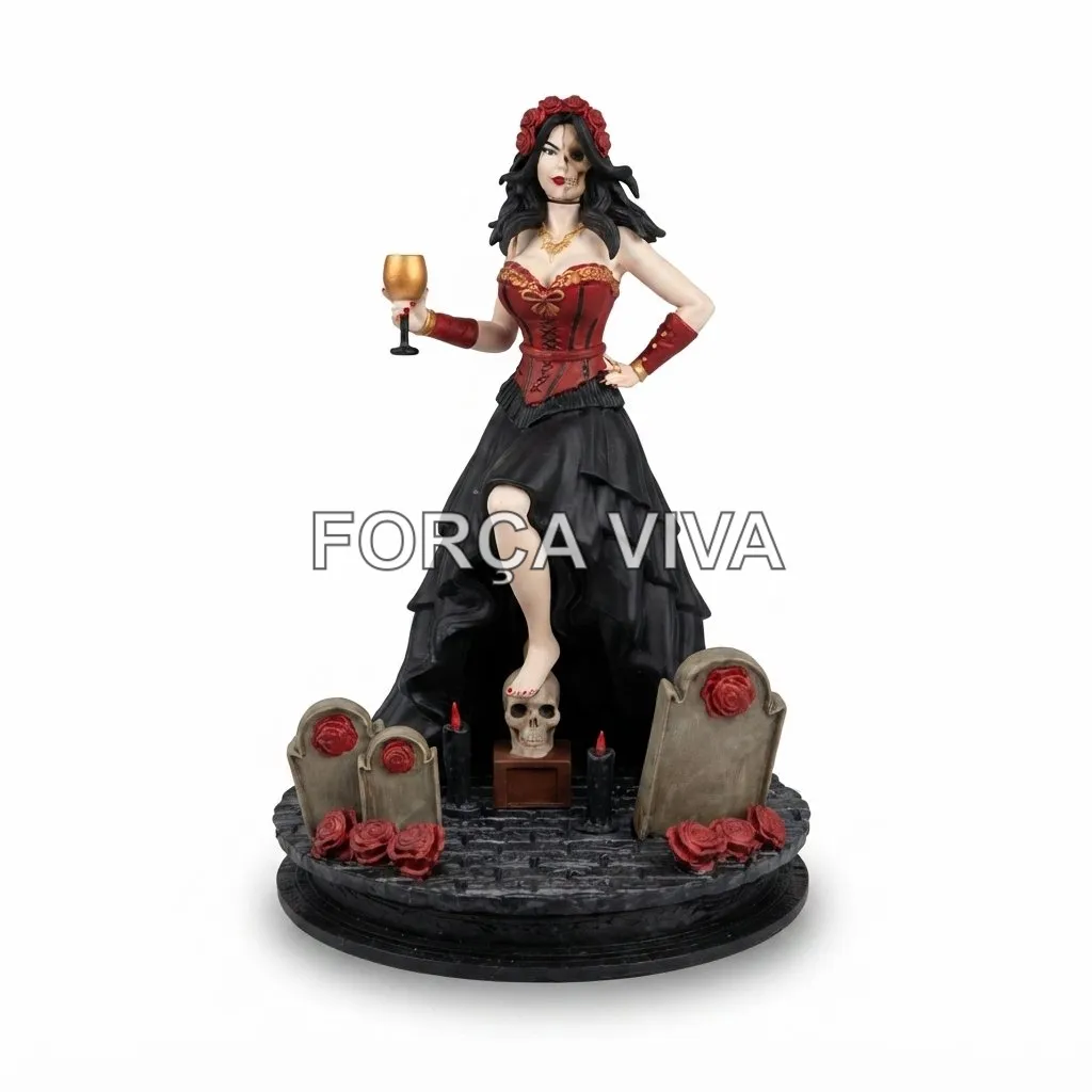 Rosa Caveira 22cm em Resina | Força Viva