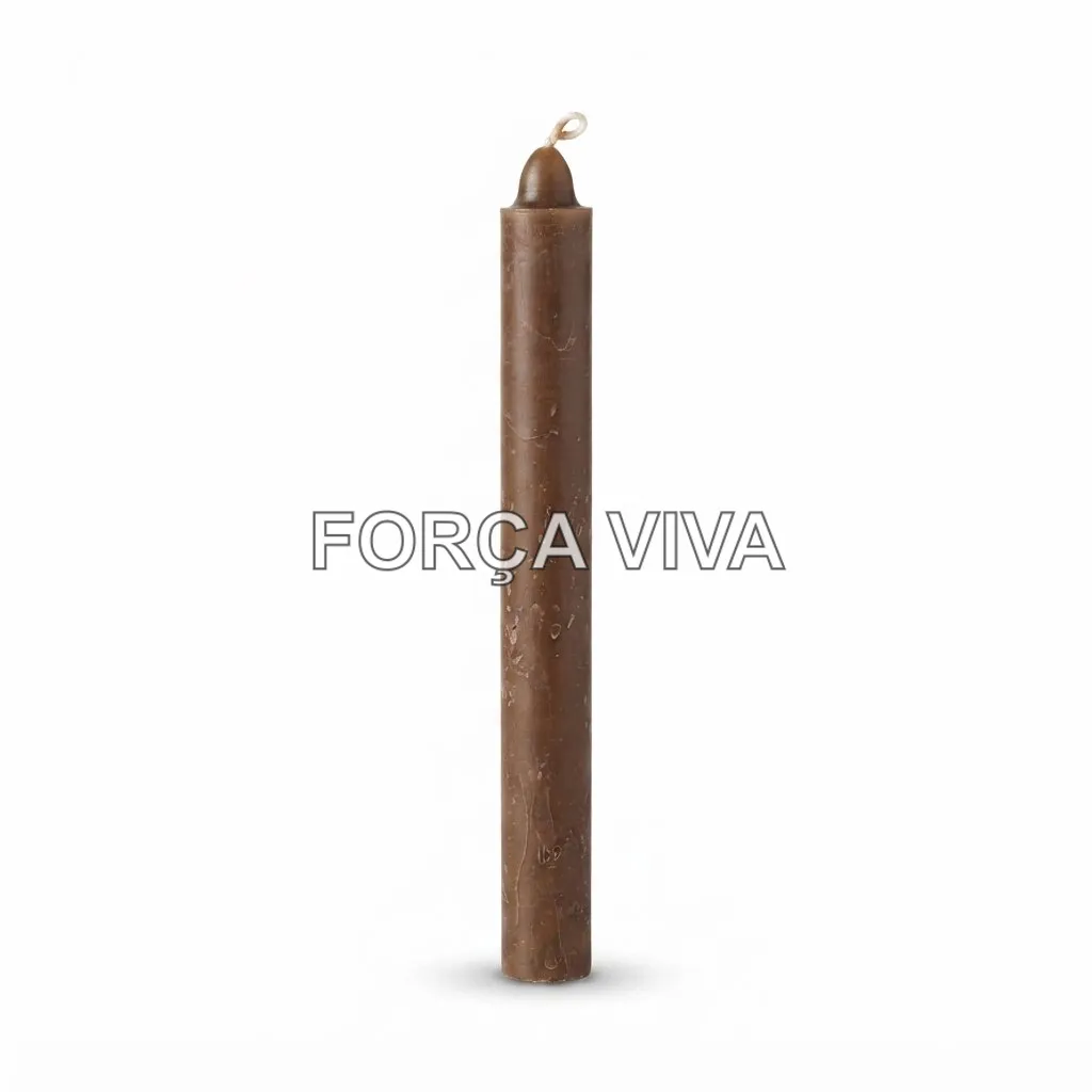 Vela Palito Marrom 16cm | Força Viva