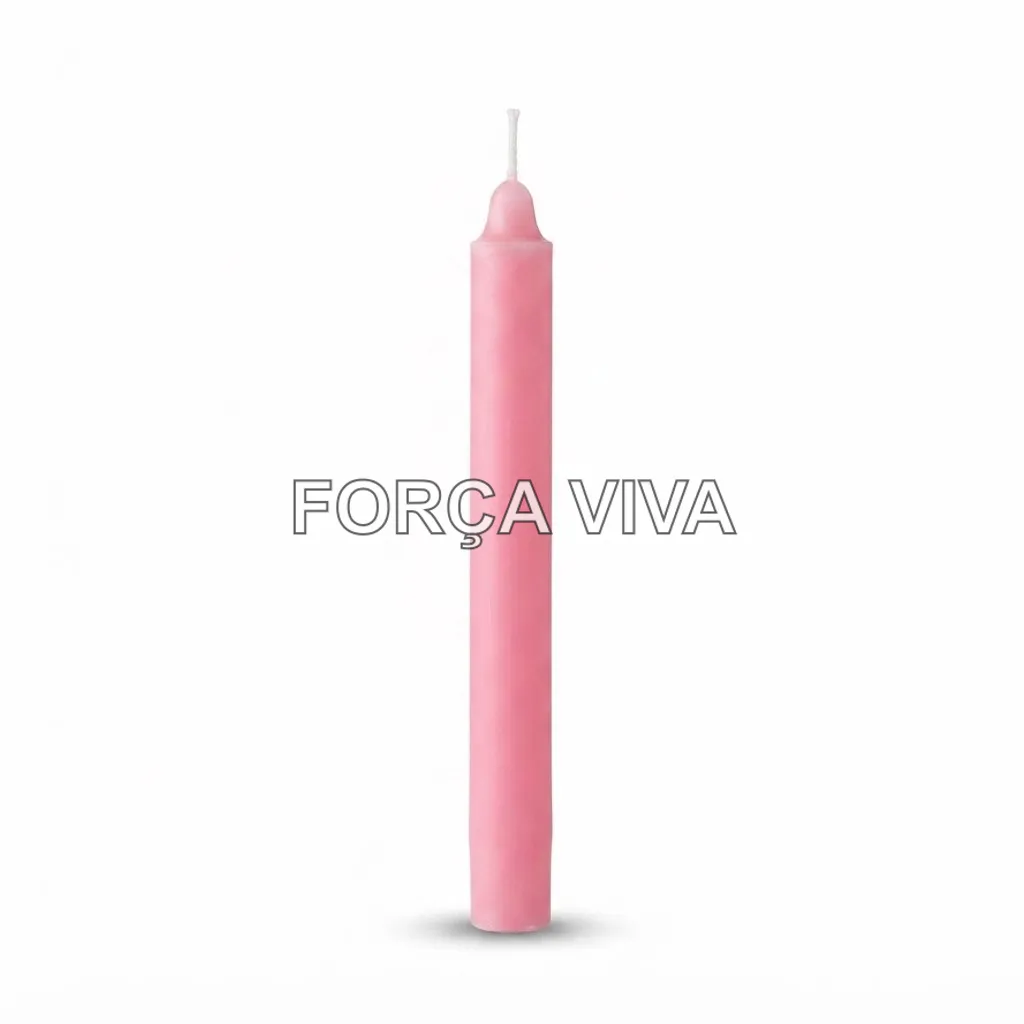 Vela Palito Rosa 16 cm | Força Viva