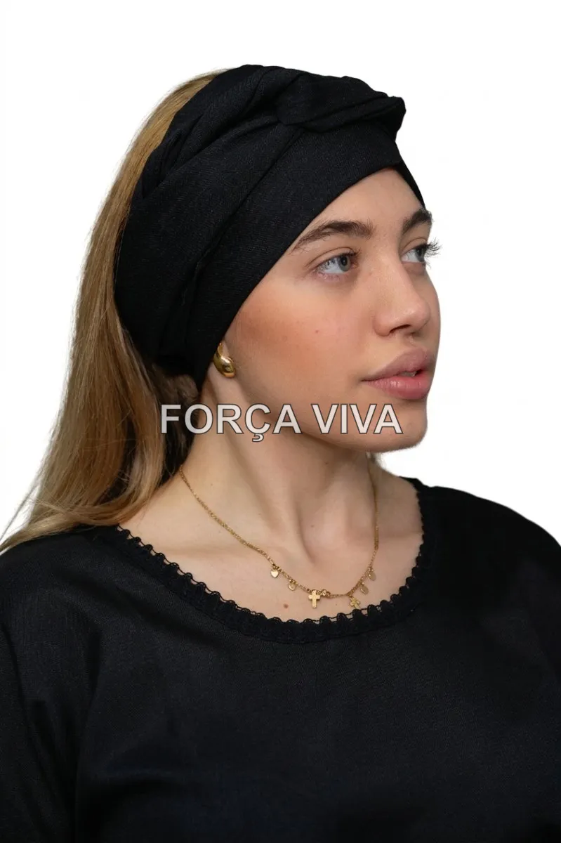 Pano de Cabeça Preto em Oxford | Força Viva