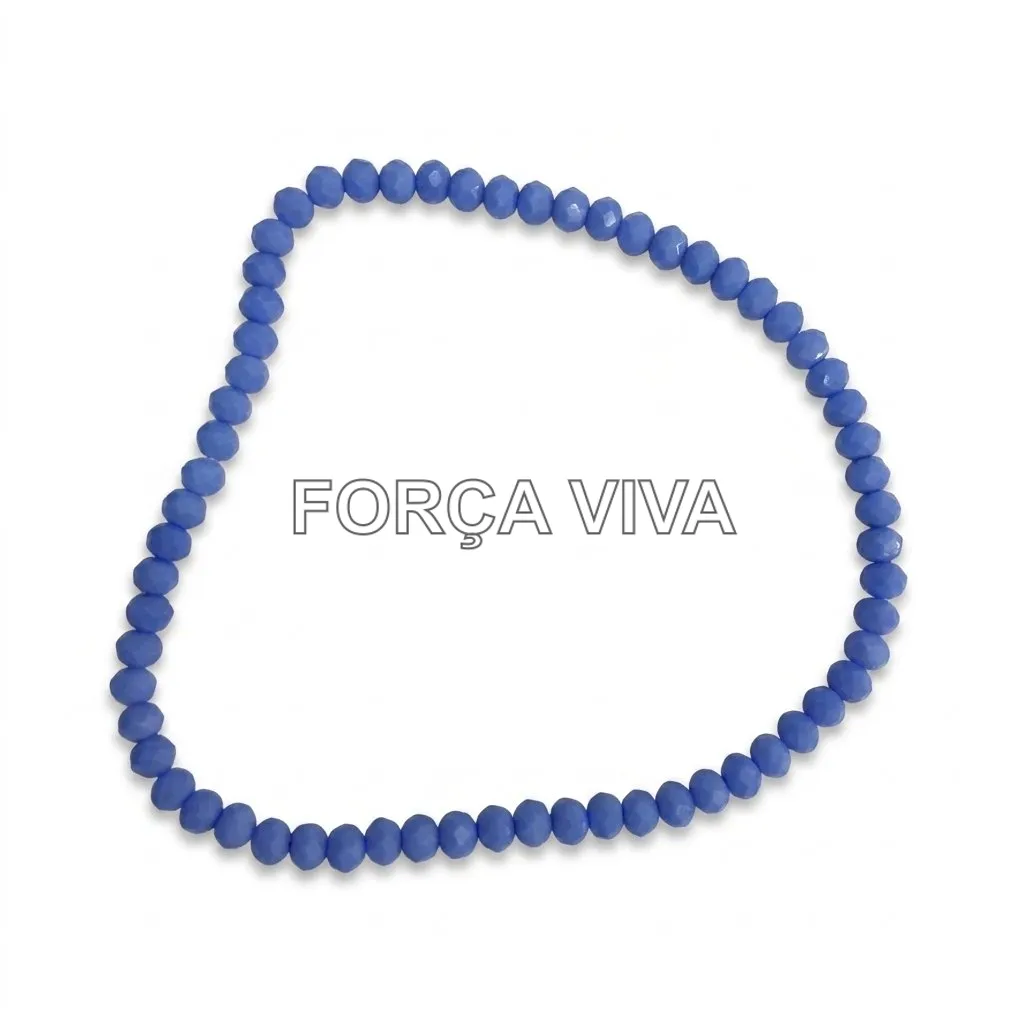 Contas de Porcelana Azul Achatada 8mm | Força Viva