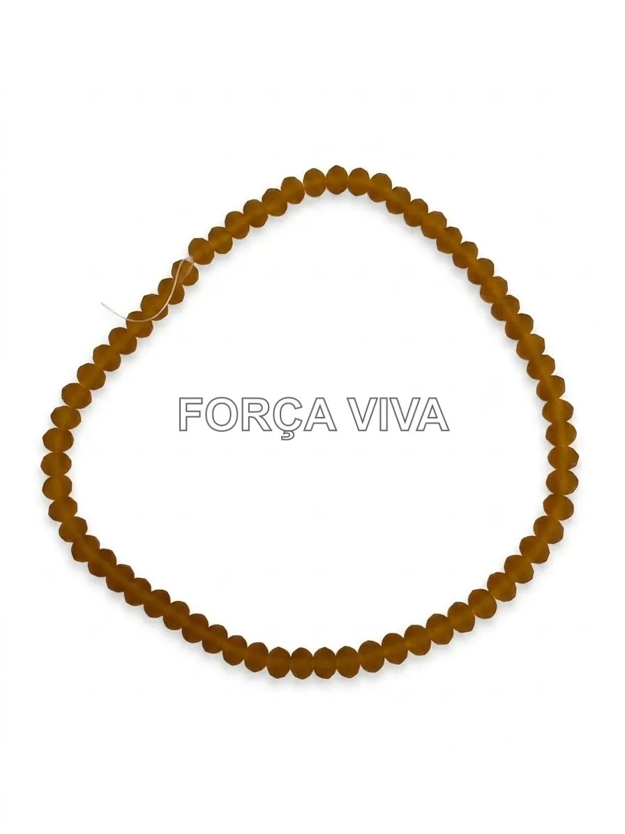 Contas de Porcelana Marrom Achatada 8mm | Força Viva