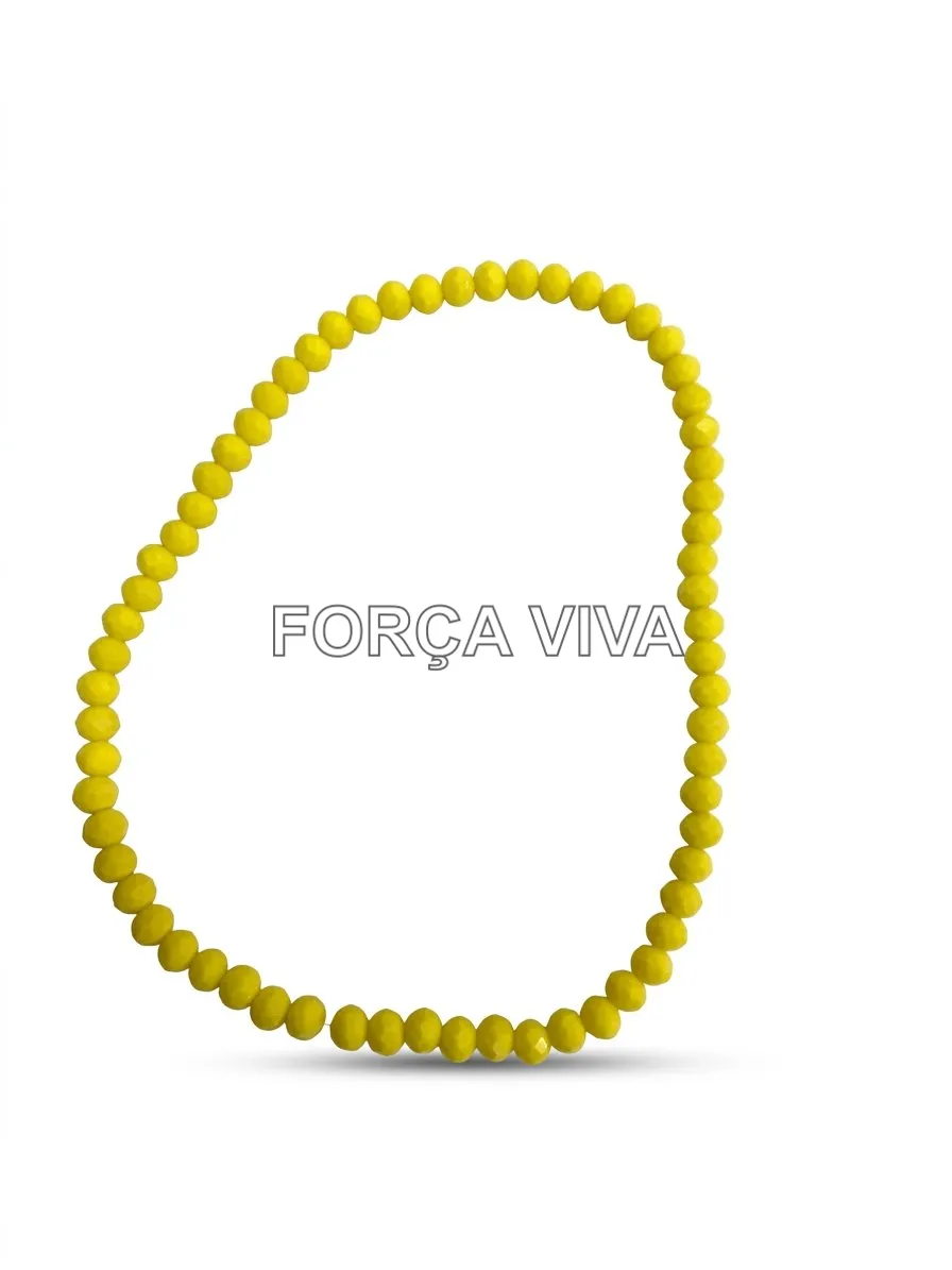 Contas de Porcelana Amarela Achatada 8mm | Força Viva