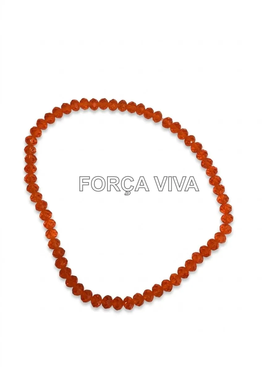 Contas de Cristal Laranja Achatada 8mm | Força Viva