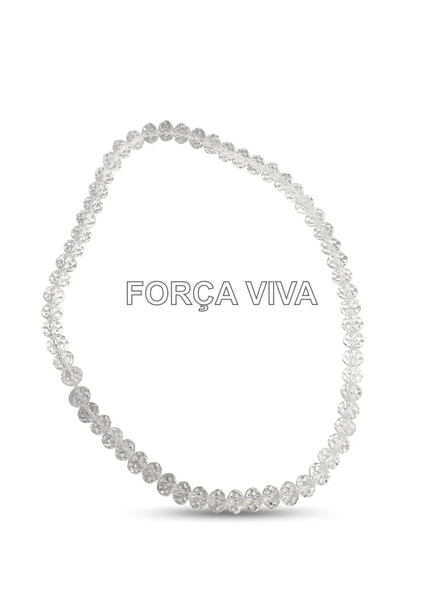 Contas de Cristal Transparente Achatada 8mm | Força Viva