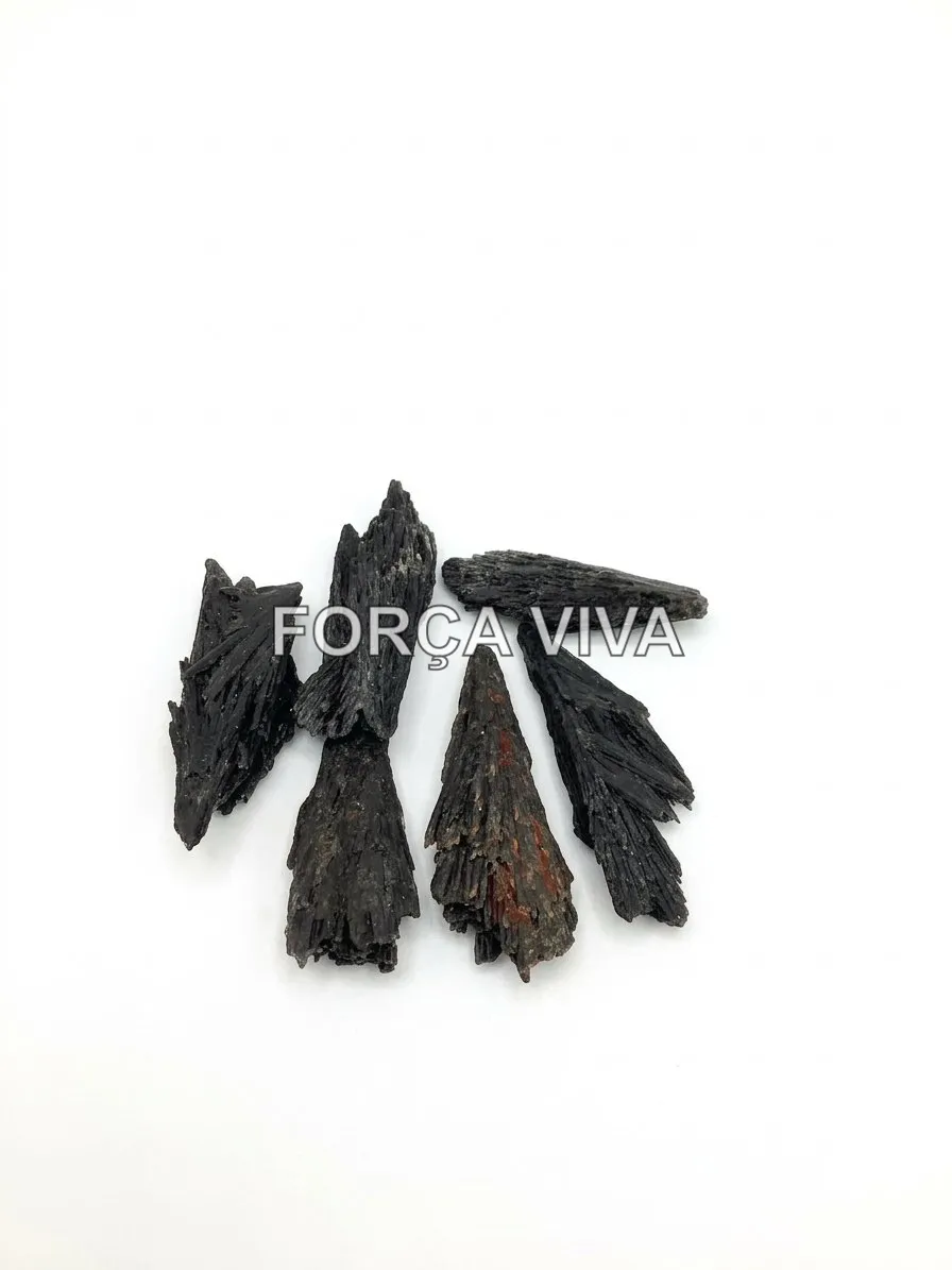 Pedra Vassoura de Bruxa Cianita Negra | Força Viva