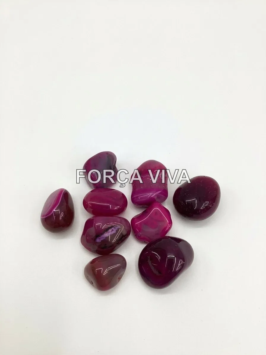 Pedra Ágata Rosa Rolada Natural | Força Viva