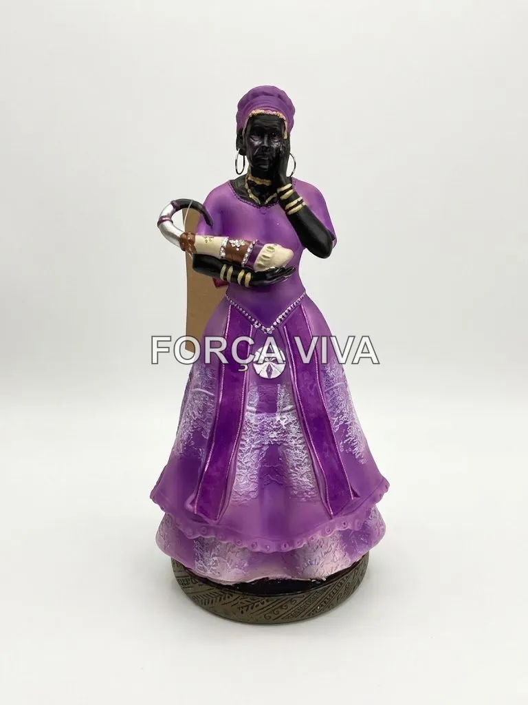 Imagem Nanã Burukū Resina Roxa 23cm - Força Viva