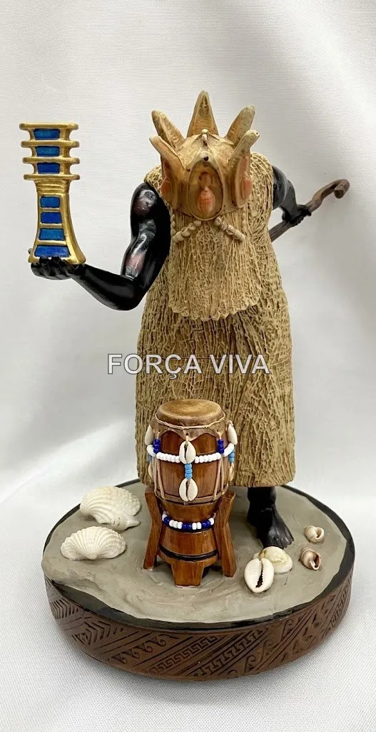 Imagem Obaluaê Resina Palha da Costa 23cm - Força Viva