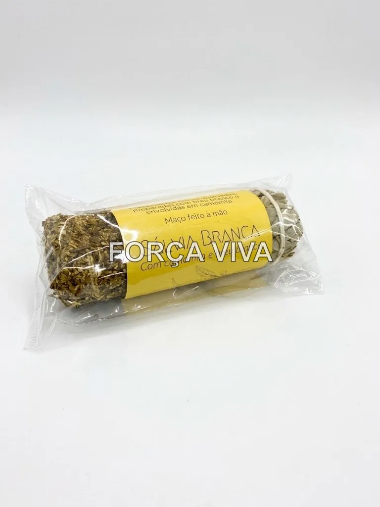 Bastão Sálvia Branca Camomila e Breu Branco - Força Viva