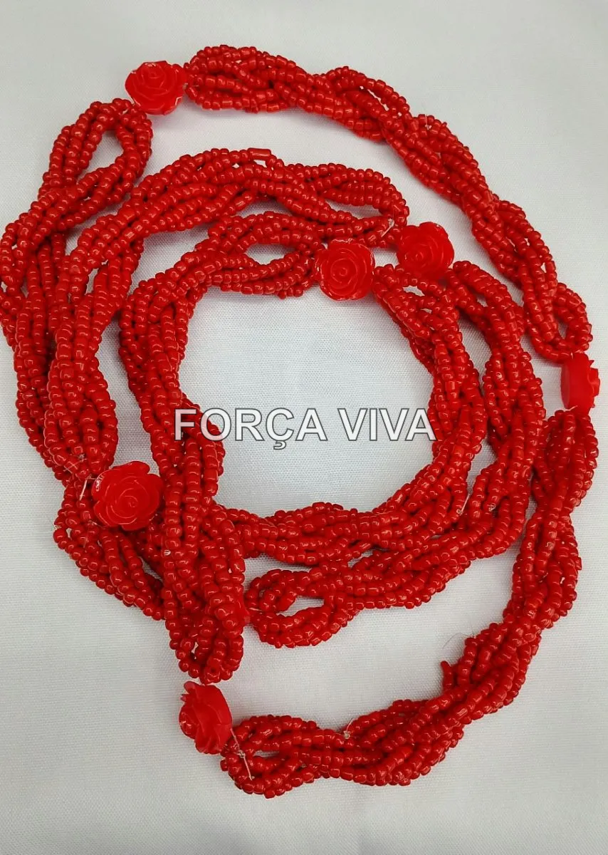 Brajá 7 Fios Vermelho com Rosas Iansã Pombagira | Força Viva