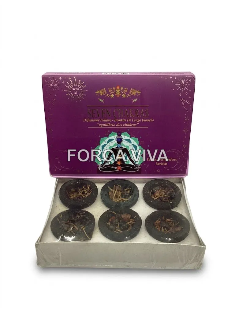Defumador Indiano 7 Chakras Goloka 6 Unidades - Força Viva