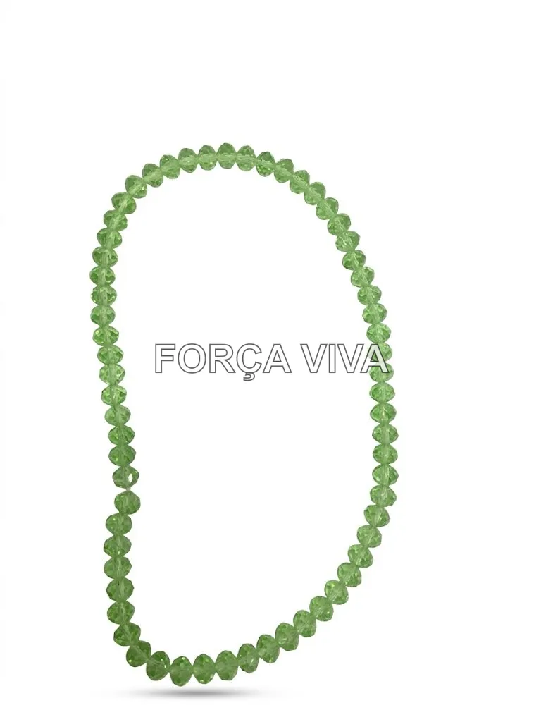 Contas de Cristal 8mm Facetado Achatado Verde Claro - Força Viva
