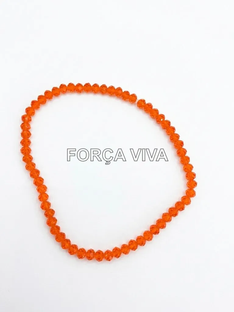 Contas de Cristal 8mm Facetado Achatado Laranja - Força Viva