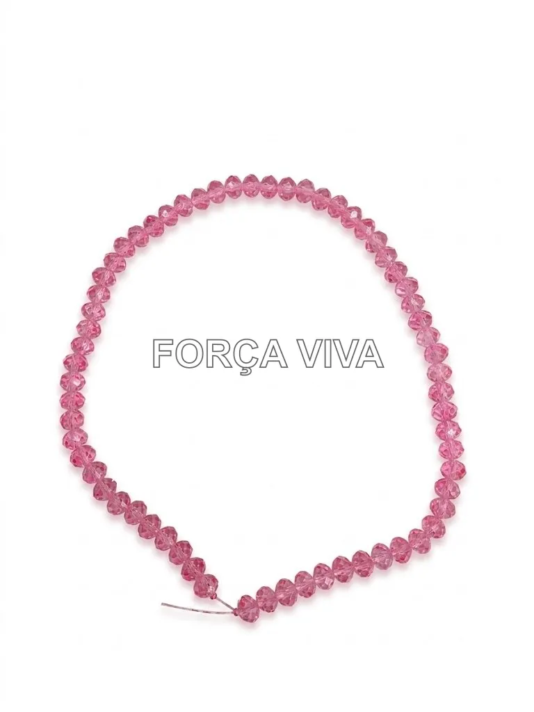 Contas de Cristal 8mm Facetado Achatado Rosa Claro - Força Viva