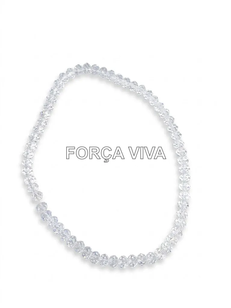Contas de Cristal 8mm Facetado Achatado Transparente - Força Viva