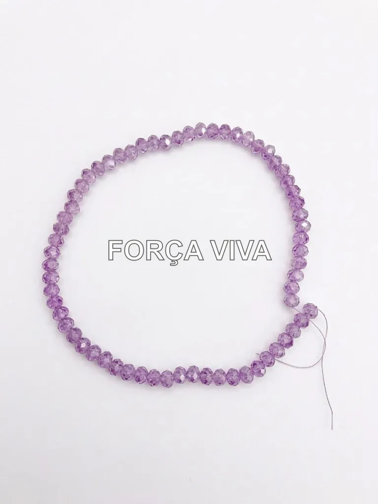 Contas de Cristal 8mm Facetado Achatado Lilás - Força Viva